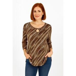 MAGGIE BARNS Women's Tunic Top 1X Polyester Business Casual Flowy
